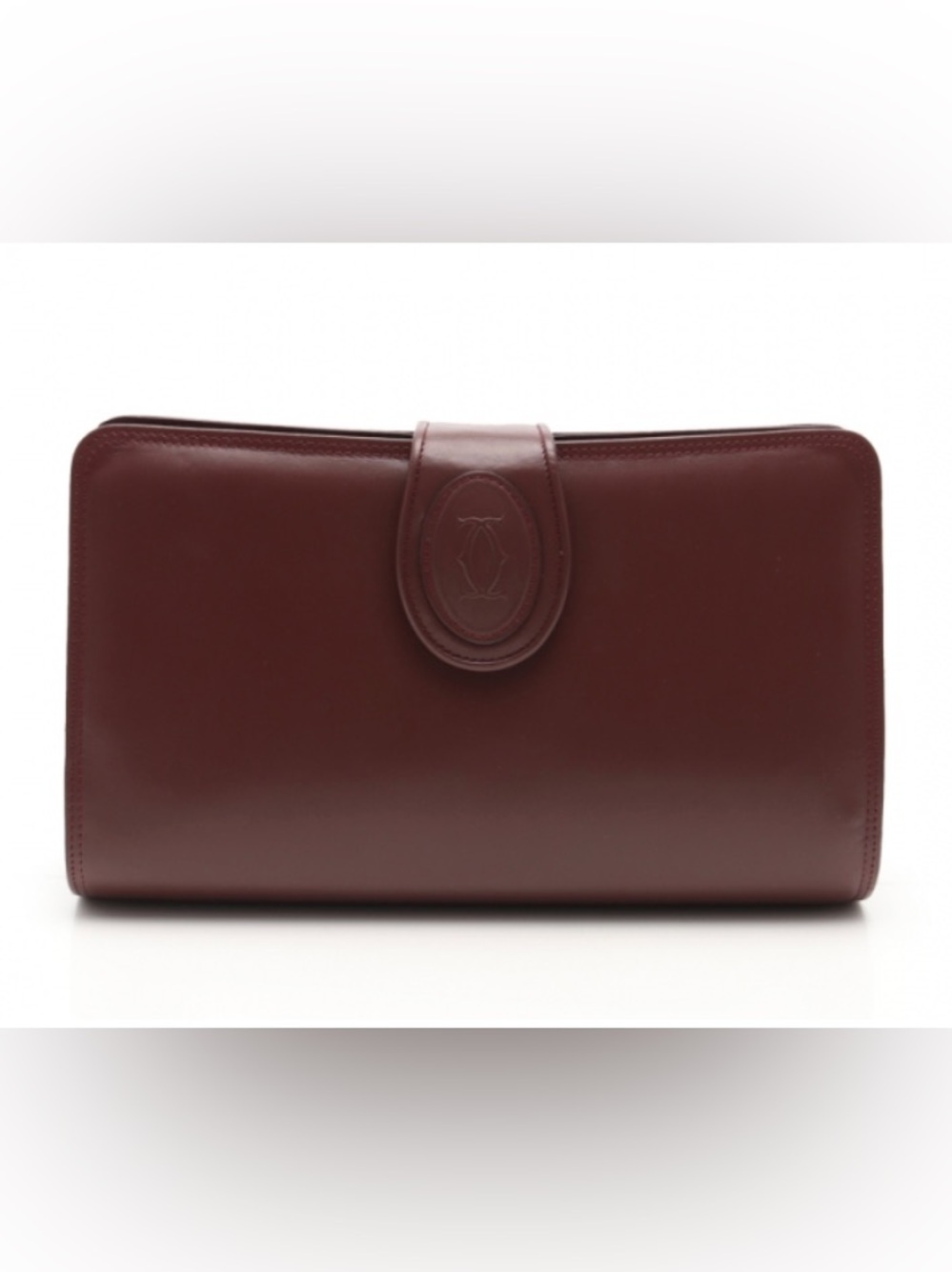 Vintage Cartier Must de Cartier Burgundy Red Leather Clutch Purse